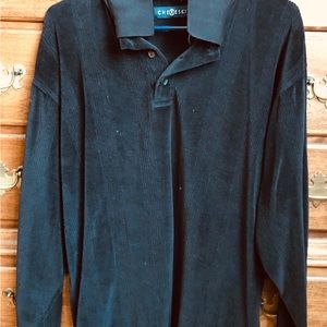 Men’s long sleeve pull over shirt. Corduroy/flannel fabric.